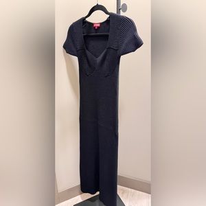 Staud Long Knit Black Dress, size S